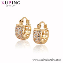 97097 xuping aro 18k brincos de cor banhado a ouro para mulheres